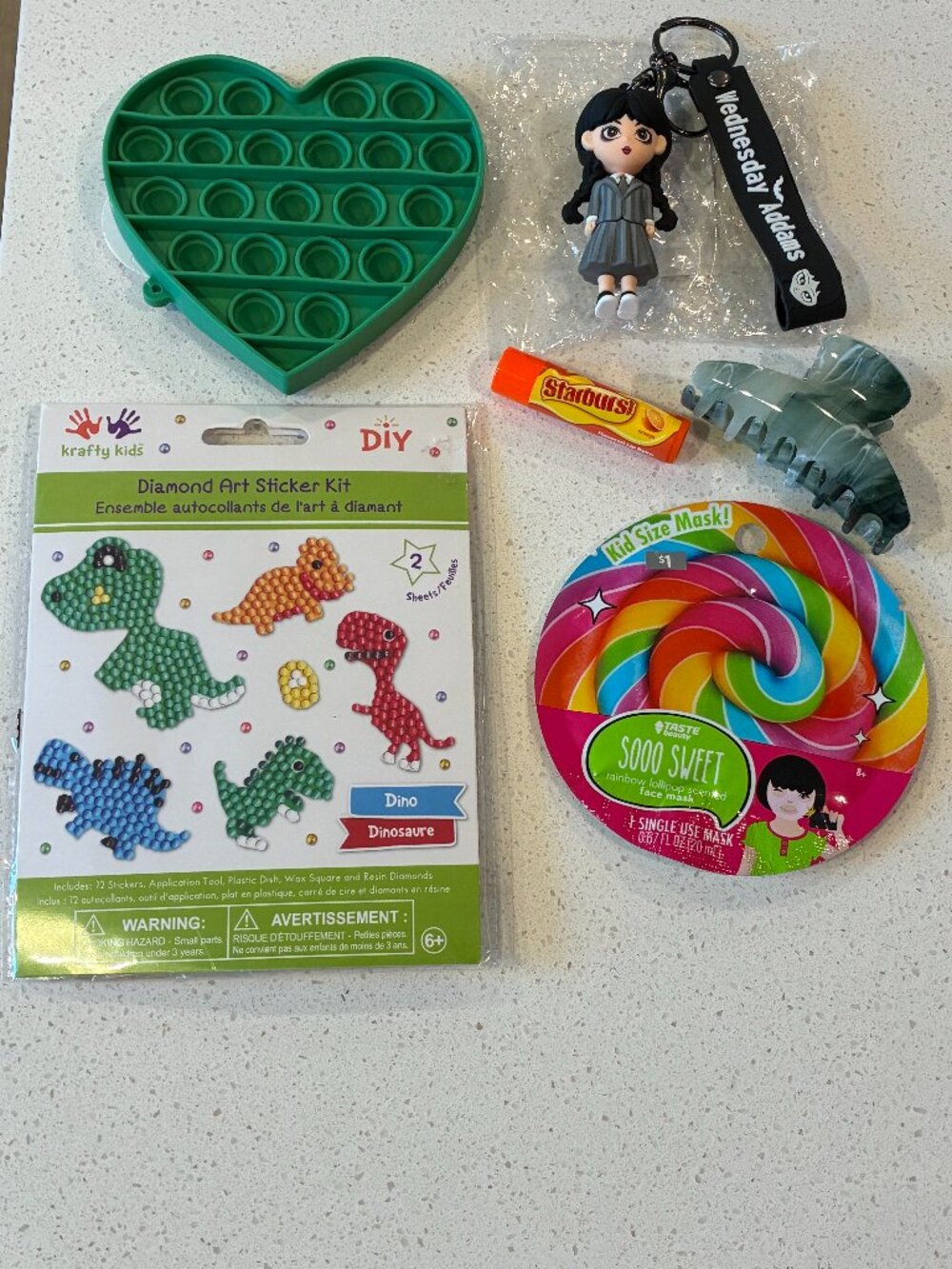 Krafty Kids Diamond Art Sticker, Fidget Toy, Wednesday Key Charm & Face Mask